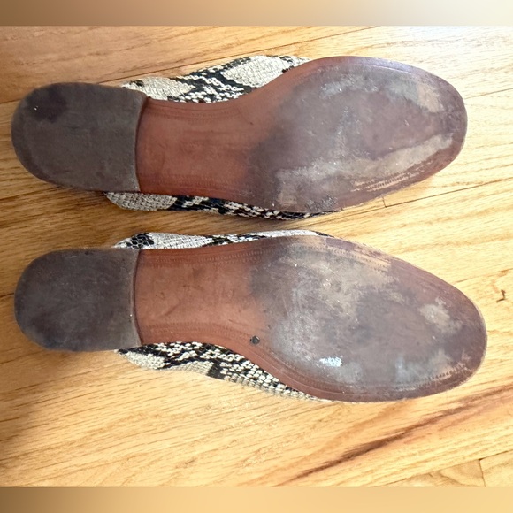 Sam Edelman Snake-Print Mules with Gold Bit Detail - Black & White - Picture 2 of 2